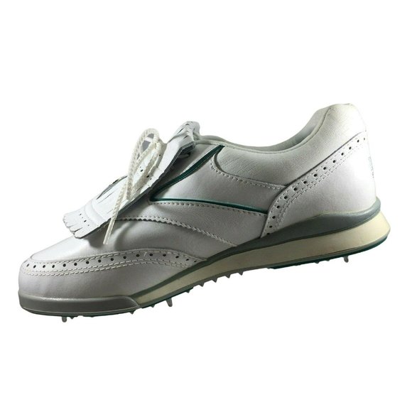 Etonic Golf Shoes ST 8500 Womens 7.5 M Kiltie Fringe White Green Teal - Picture 10 of 12